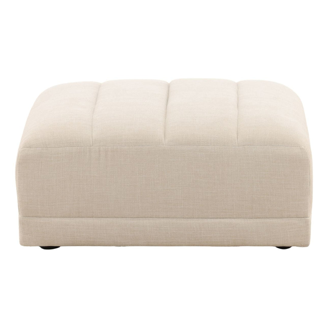 Margo Upholstered Ottoman, Oatmeal, front view