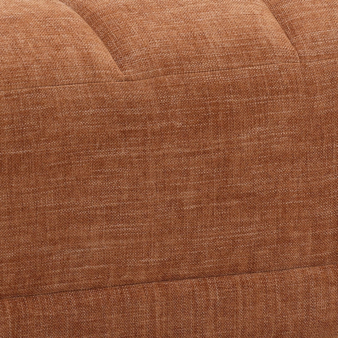 Margo Upholstered Ottoman, Terracotta, detail 1 view