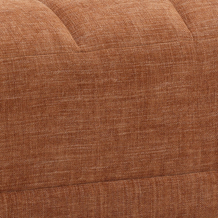 Margo Upholstered Ottoman, Terracotta, detail 1 view