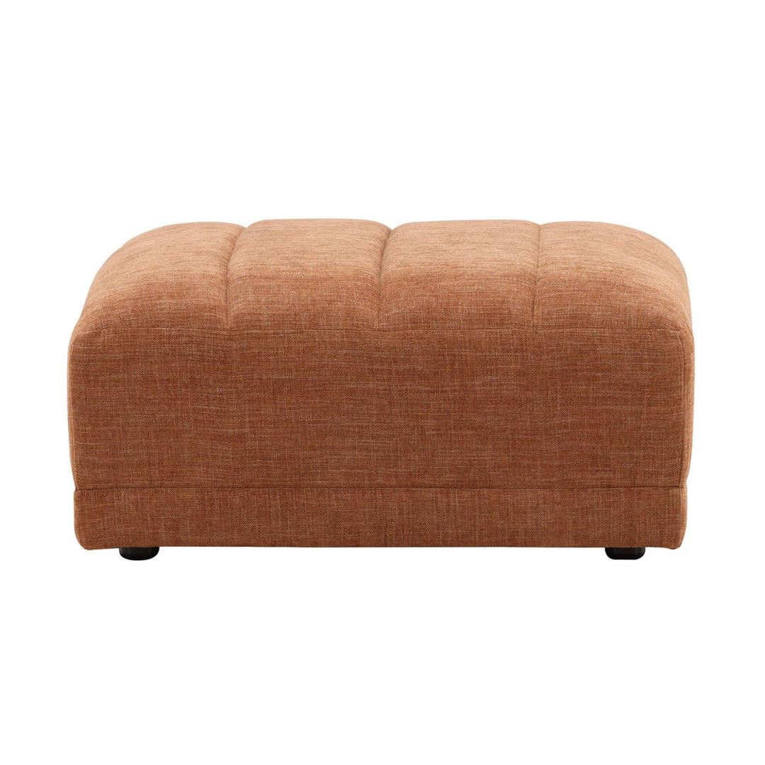 Margo Upholstered Ottoman, Terracotta, front view