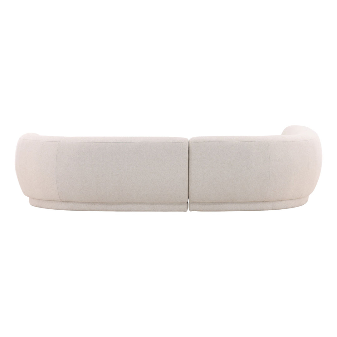 Lakren Chaise Sectional, Cream · Left Side Chaise, back view