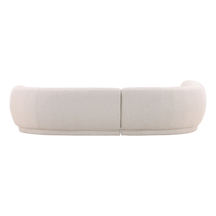 Lakren Chaise Sectional, Cream · Left Side Chaise, back view