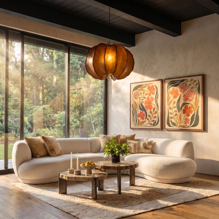 Lakren Chaise Sectional, Cream · Left Side Chaise, lifestyle view