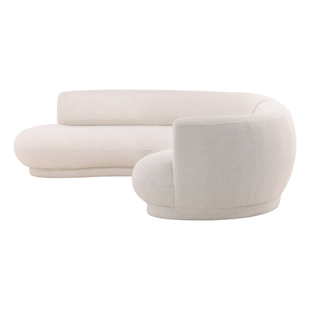 Lakren Chaise Sectional, Cream · Left Side Chaise, profile view