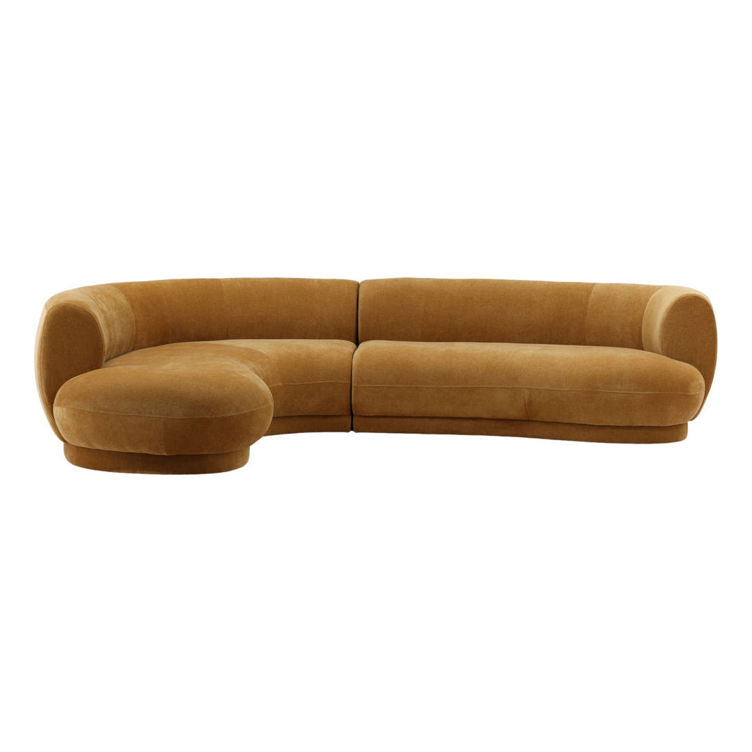 Lakren Chaise Sectional, Ochre · Left Side Chaise, three-quarter studio view