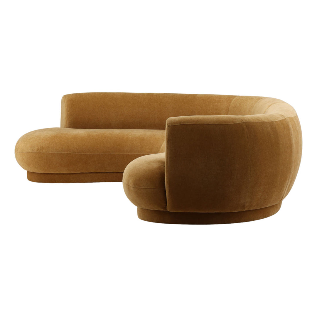 Lakren Chaise Sectional, Ochre · Left Side Chaise, profile view