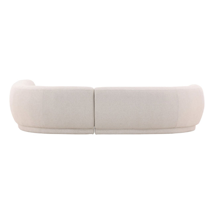 Lakren Chaise Sectional, Cream · Right Side Chaise, back view