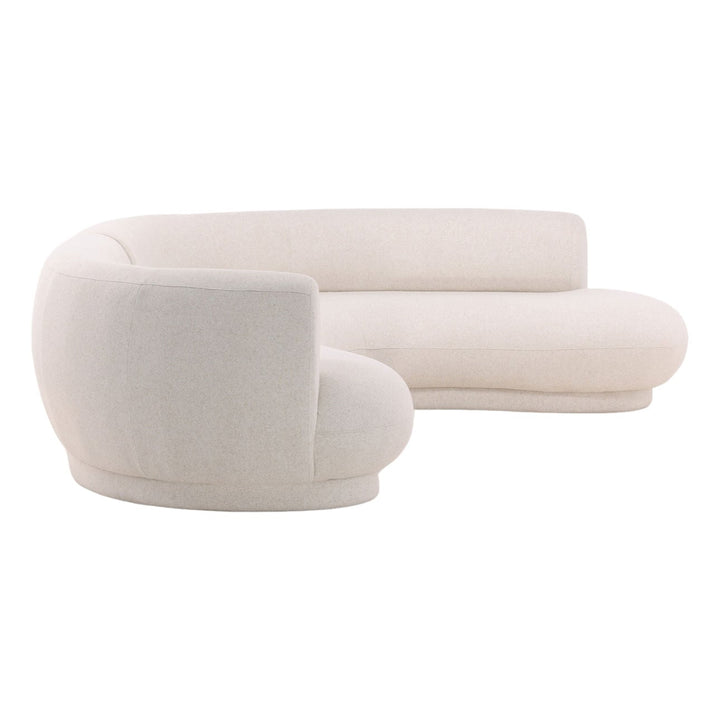 Lakren Chaise Sectional, Cream · Right Side Chaise, profile view