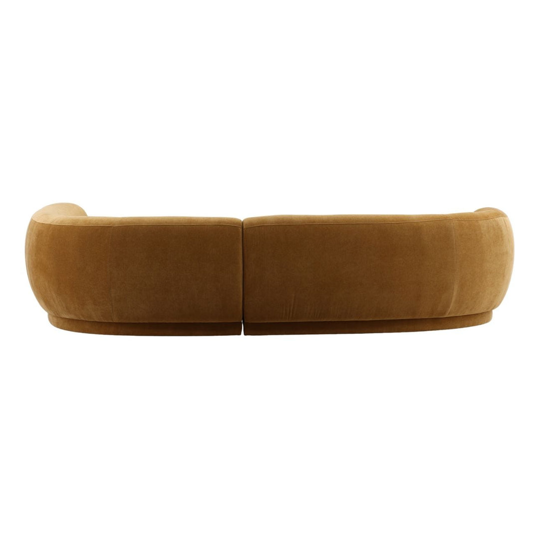 Lakren Chaise Sectional, Ochre · Right Side Chaise, back view