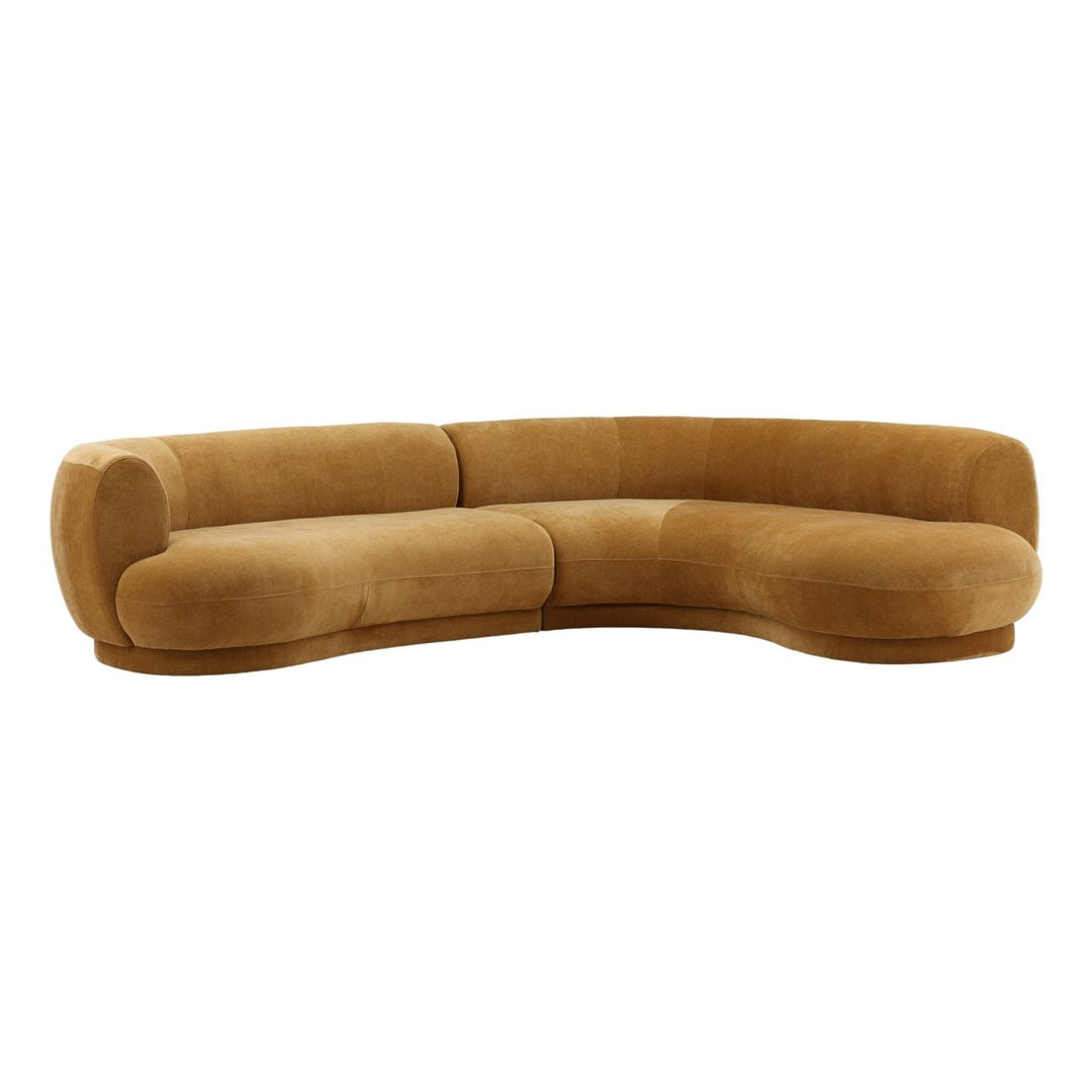 Lakren Chaise Sectional, Ochre · Right Side Chaise, three-quarter studio view
