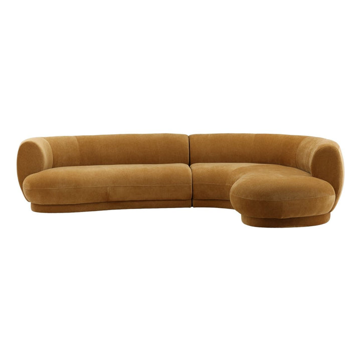 Lakren Chaise Sectional, Ochre · Right Side Chaise, front view