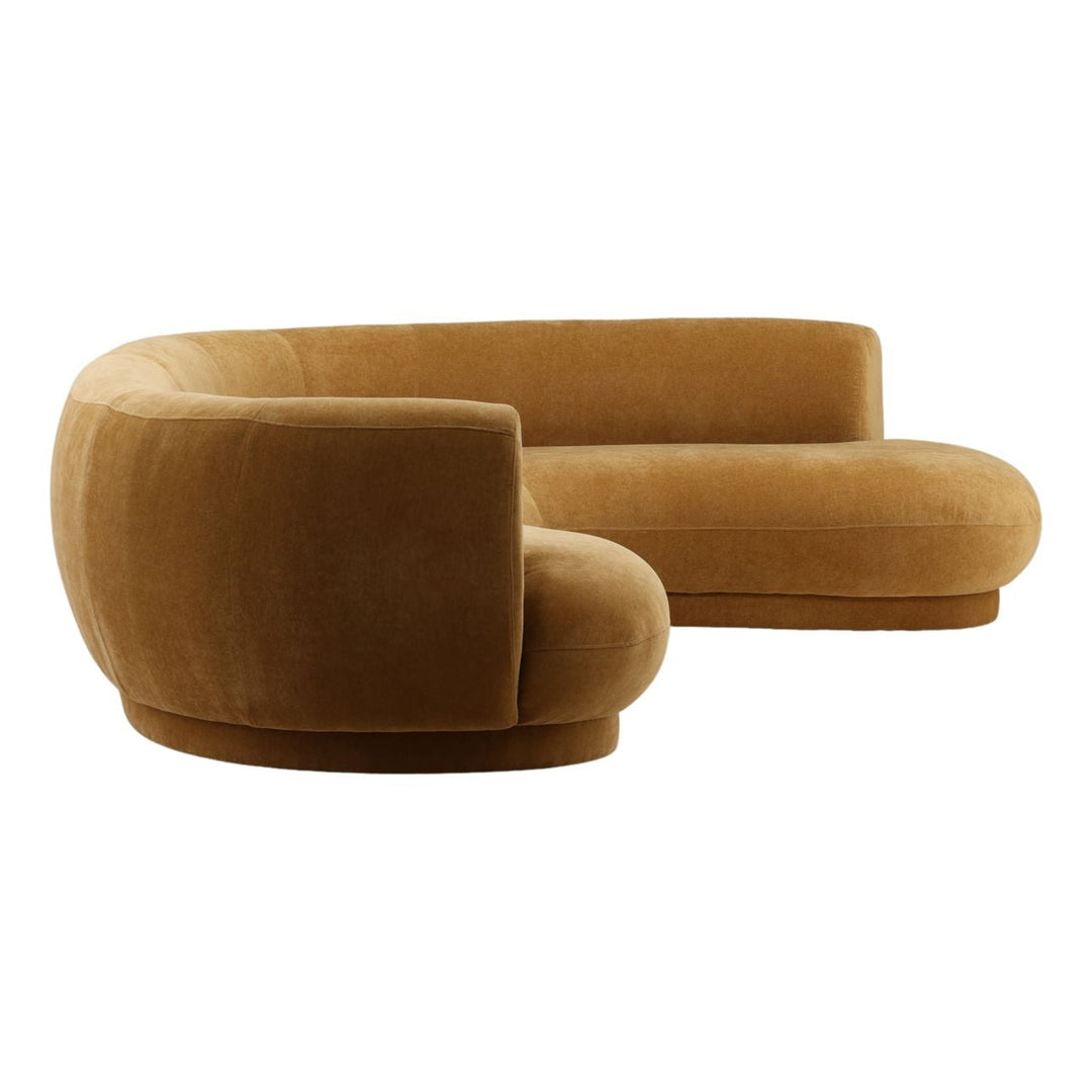 Lakren Chaise Sectional, Ochre · Right Side Chaise, profile view