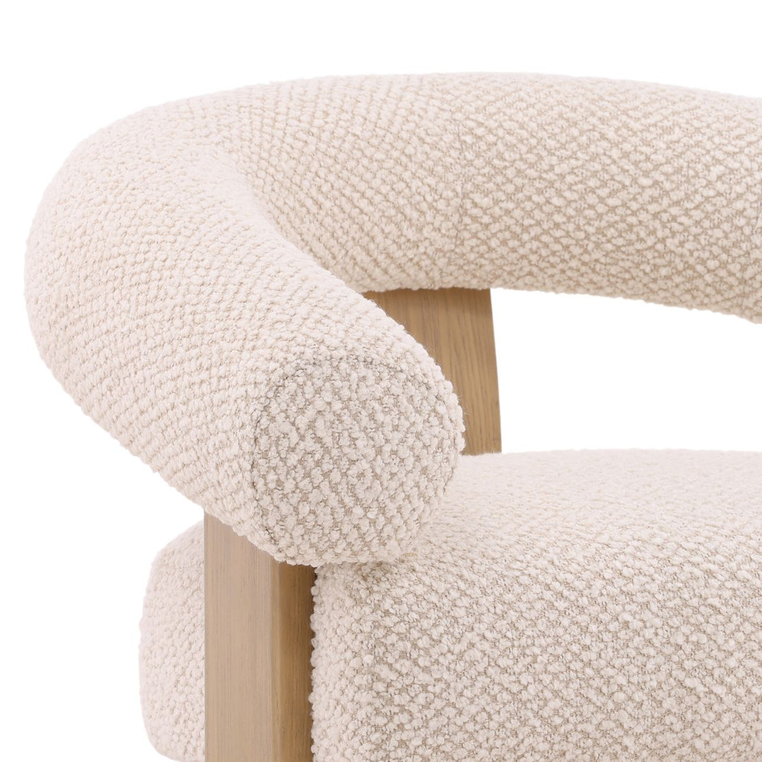 Francelle Upholstered Ash Lounge Chair, Cream, detail 2 view