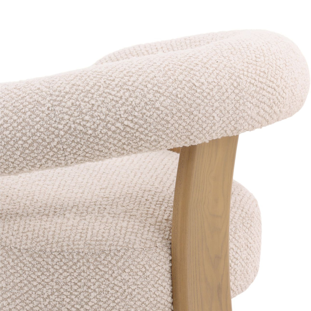 Francelle Upholstered Ash Lounge Chair, Cream, detail 3 view