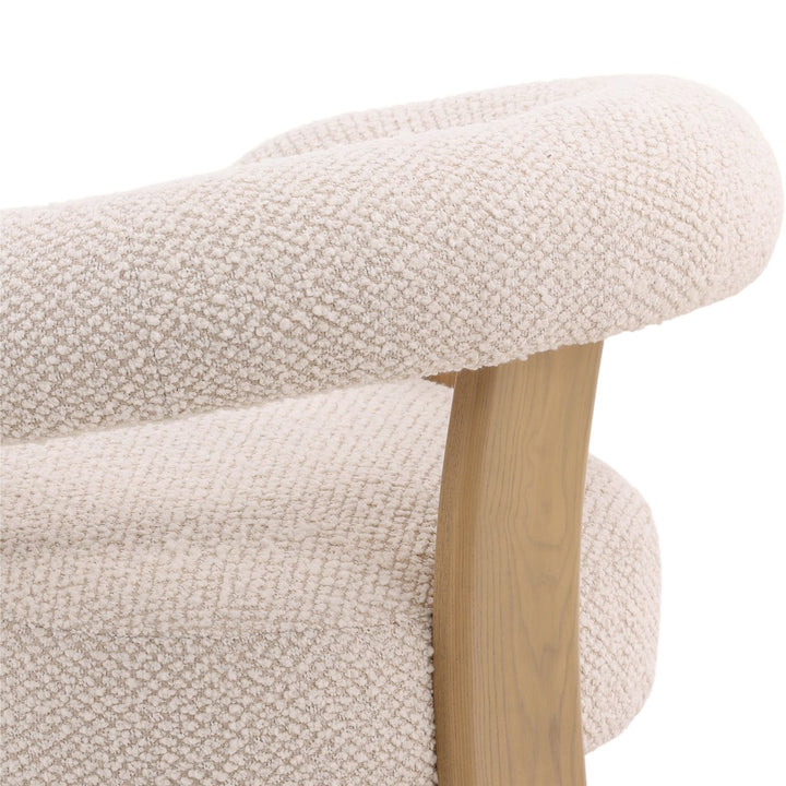 Francelle Upholstered Ash Lounge Chair, Cream, detail 3 view