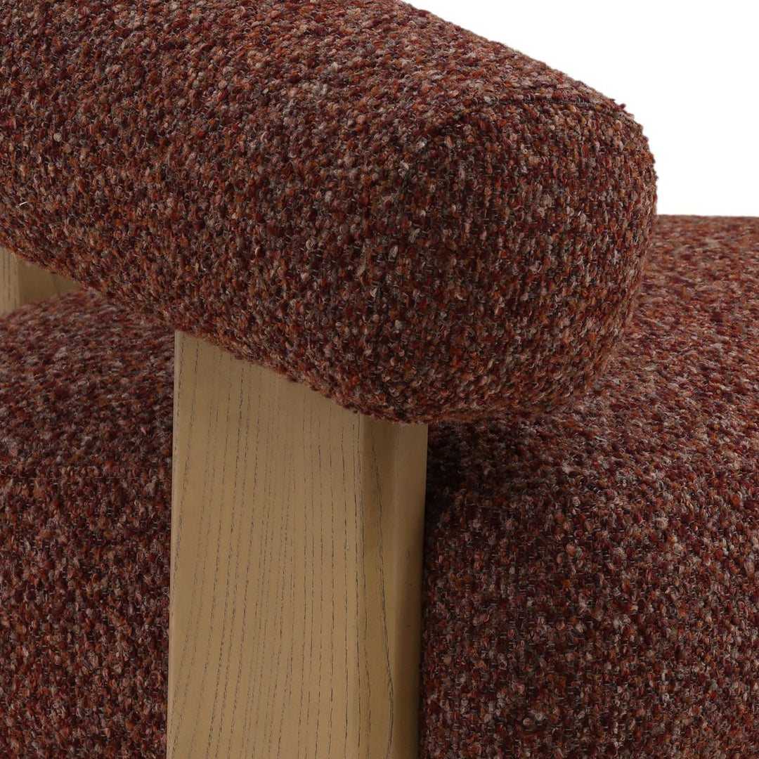 Francelle Upholstered Ash Lounge Chair, Rust, detail 2 view