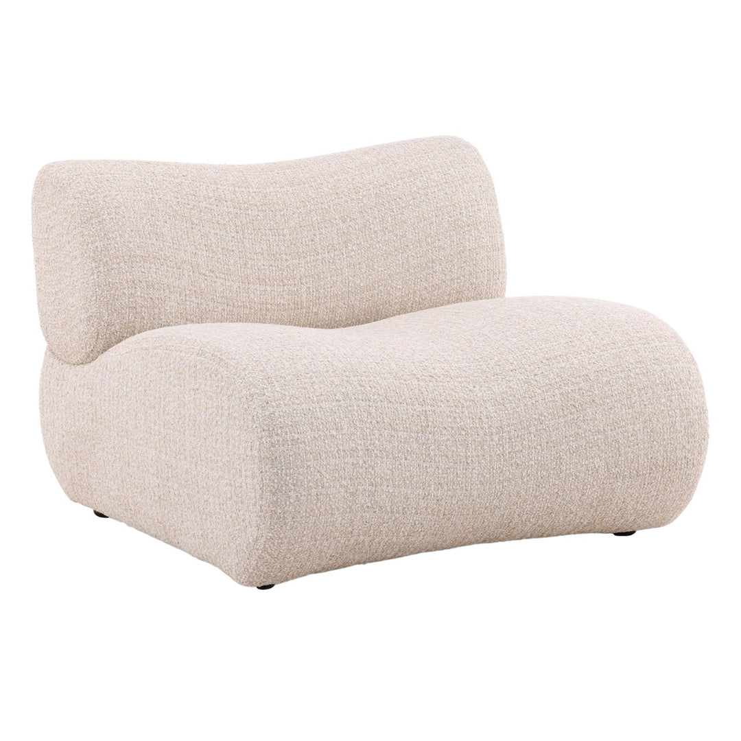 Oriana Sand Boucle Lounge Chair, three-quarter studio view