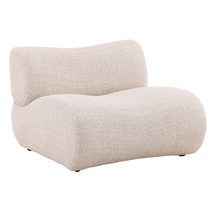 Oriana Sand Boucle Lounge Chair, three-quarter studio view
