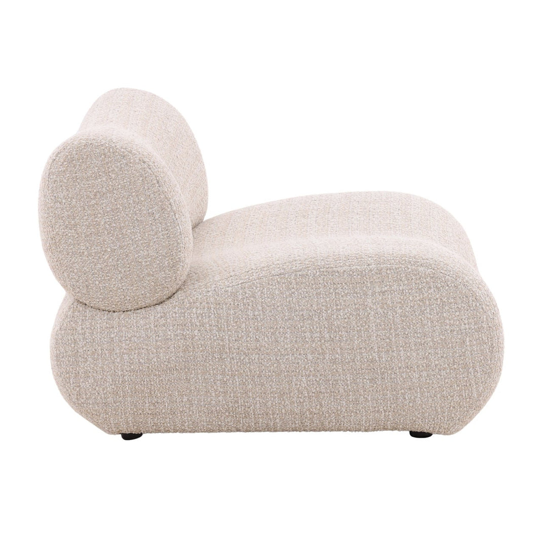 Oriana Sand Boucle Lounge Chair, profile view