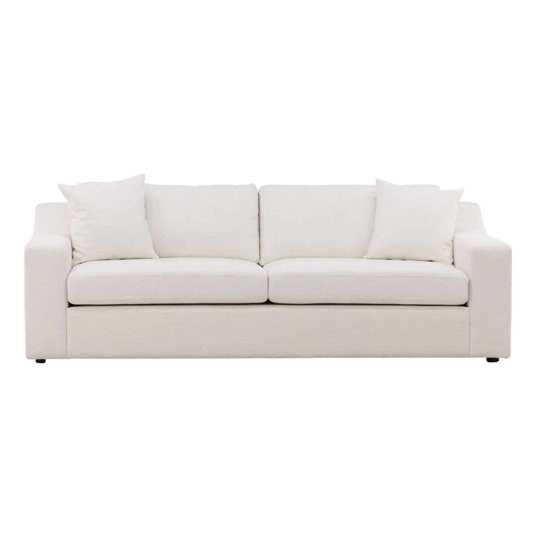 Emren Upholstered Sofa, Cream, front view