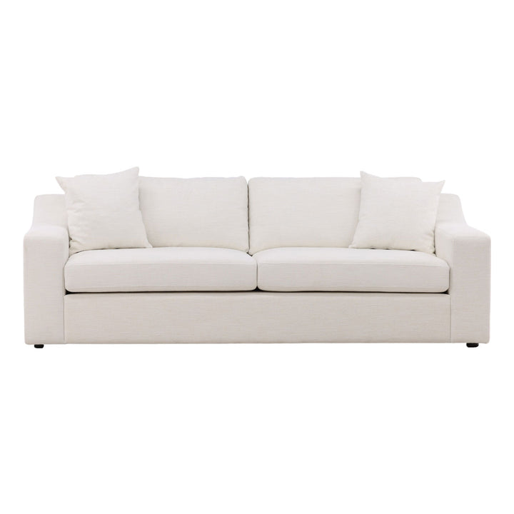 Emren Upholstered Sofa, Cream, front view