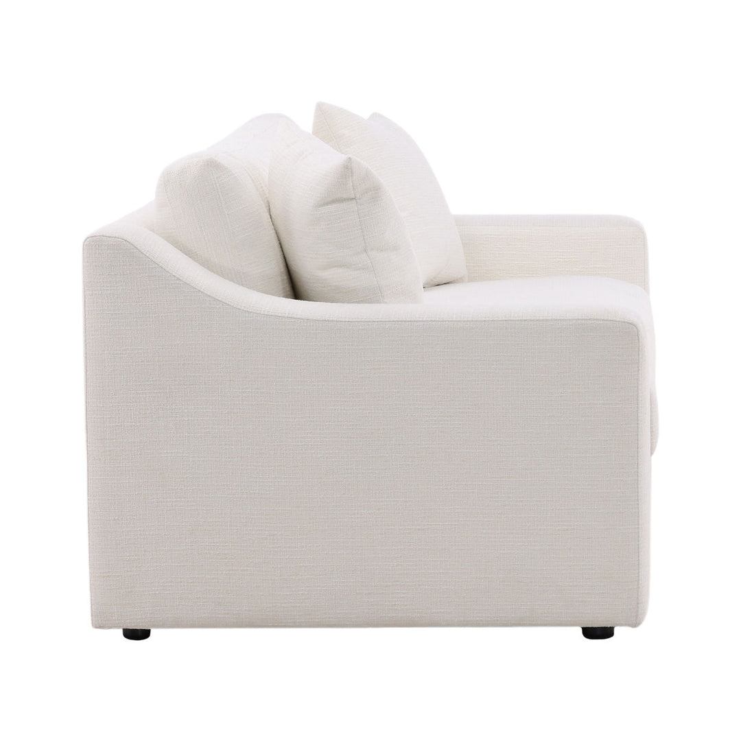 Emren Upholstered Sofa, Cream, profile view