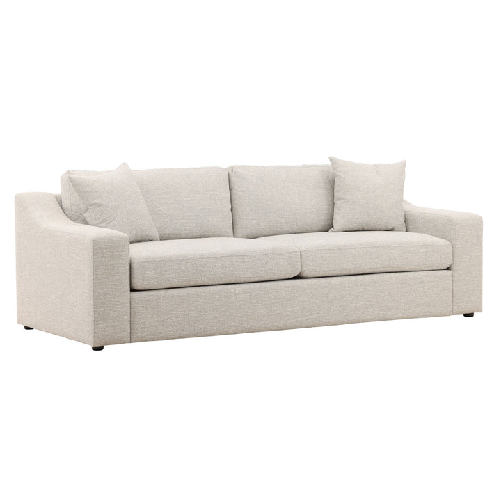 Emren Upholstered Sofa, Grey, three-quarter studio view