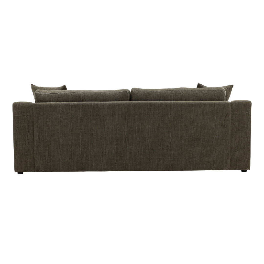 Emren Upholstered Sofa, Olive, back view
