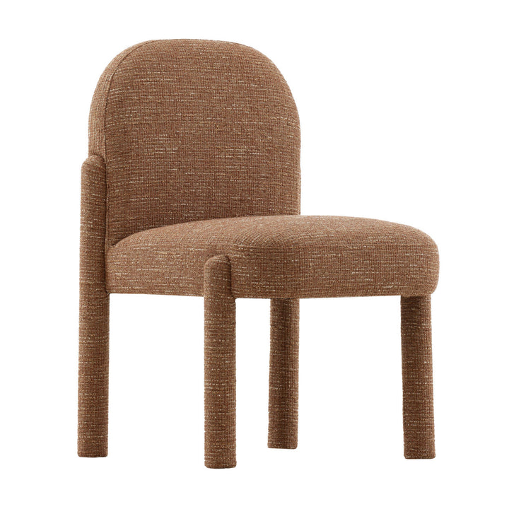 Sana Tweed Dining Chair, Field Clay, three-quarter studio view