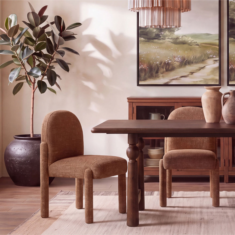 Sana Tweed Dining Chair, Field Clay, lifestyle view