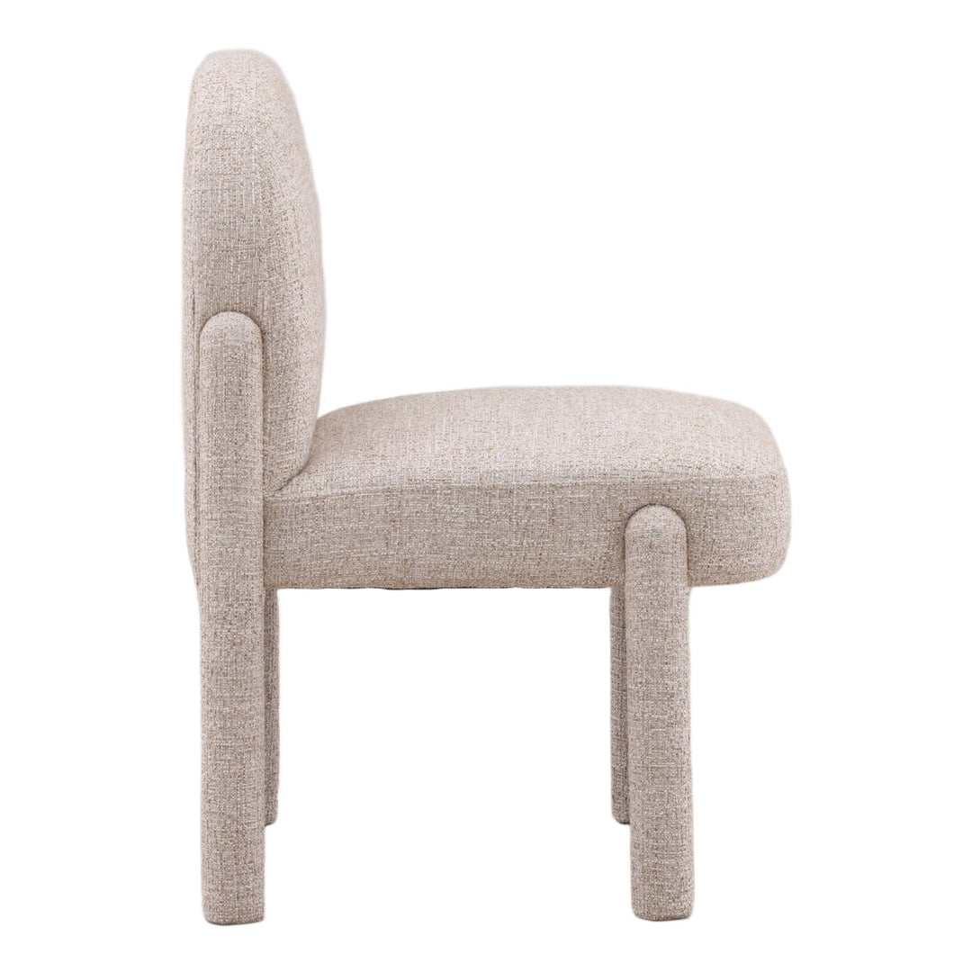 Sana Tweed Dining Chair, Fawn, profile view