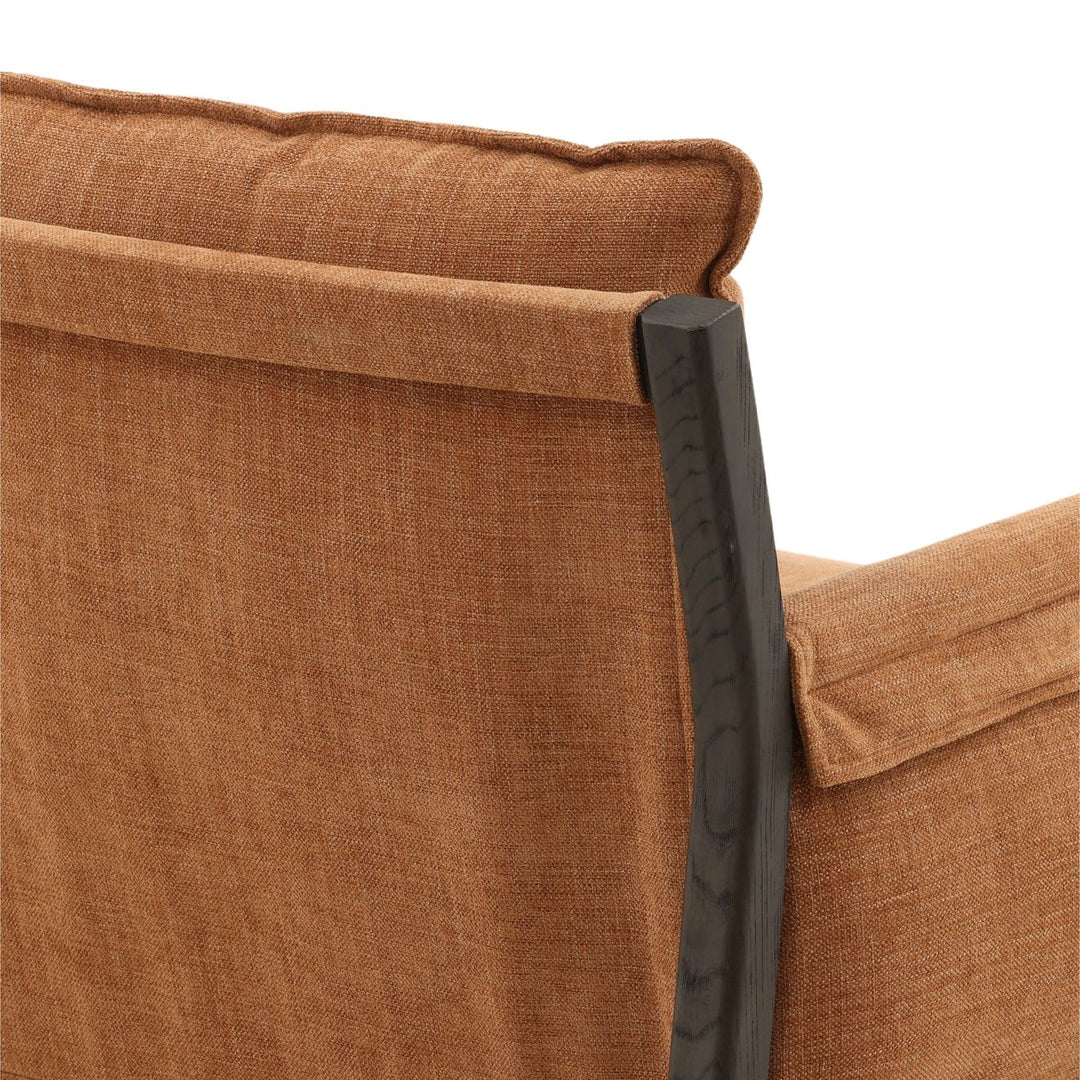 Jemelle Terracotta Woven Ash Lounge Chair, detail 3 view