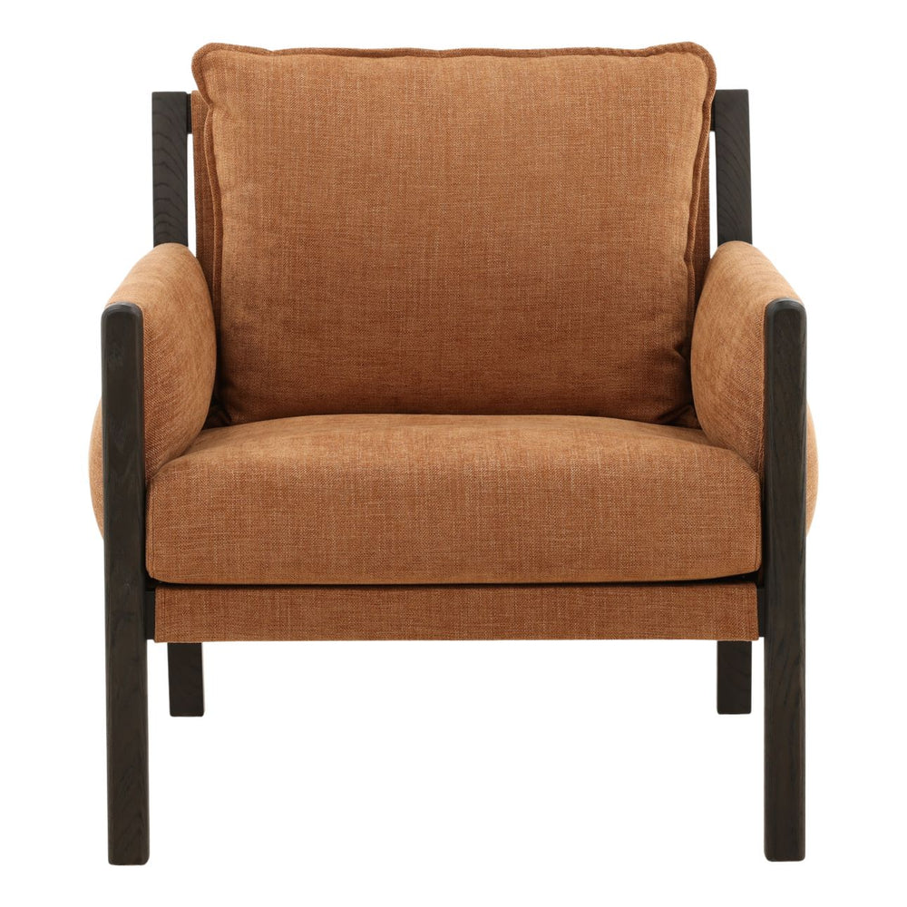 Jemelle Terracotta Woven Ash Lounge Chair, front view