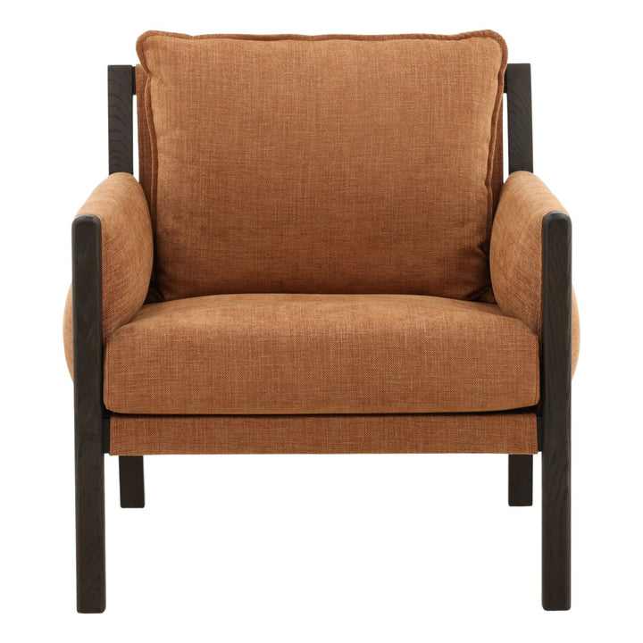 Jemelle Terracotta Woven Ash Lounge Chair, front view