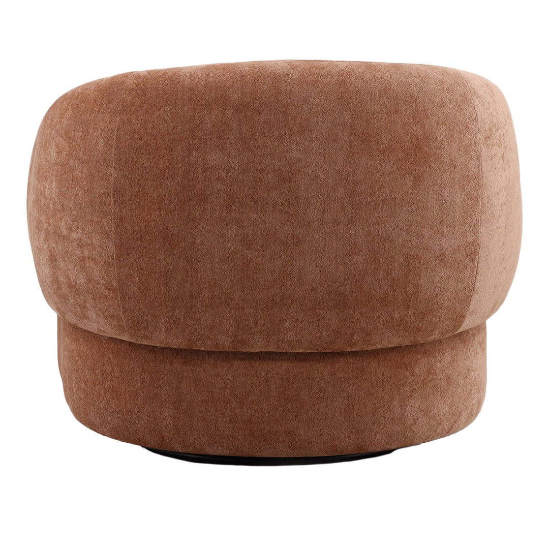 Belline Chenille Swivel Chair, Rose, back view