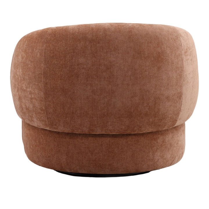 Belline Chenille Swivel Chair, Rose, back view