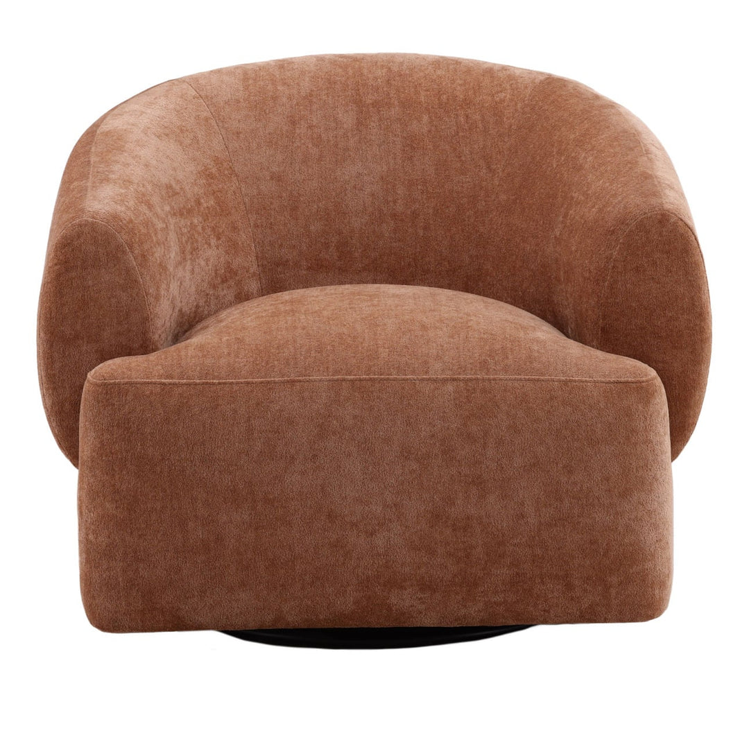 Belline Chenille Swivel Chair, Rose, front view