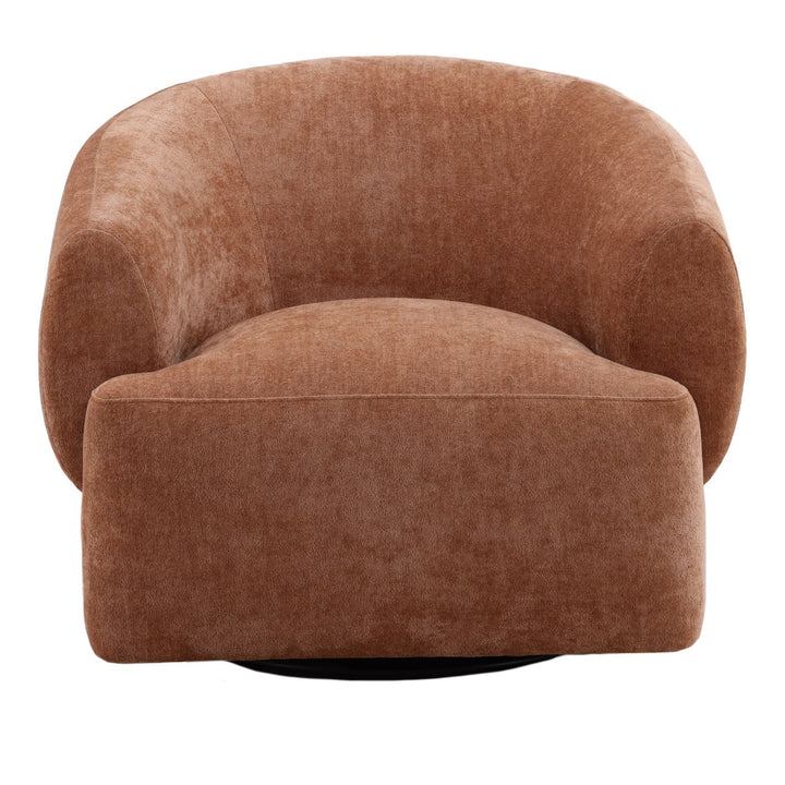 Belline Chenille Swivel Chair, Rose, front view