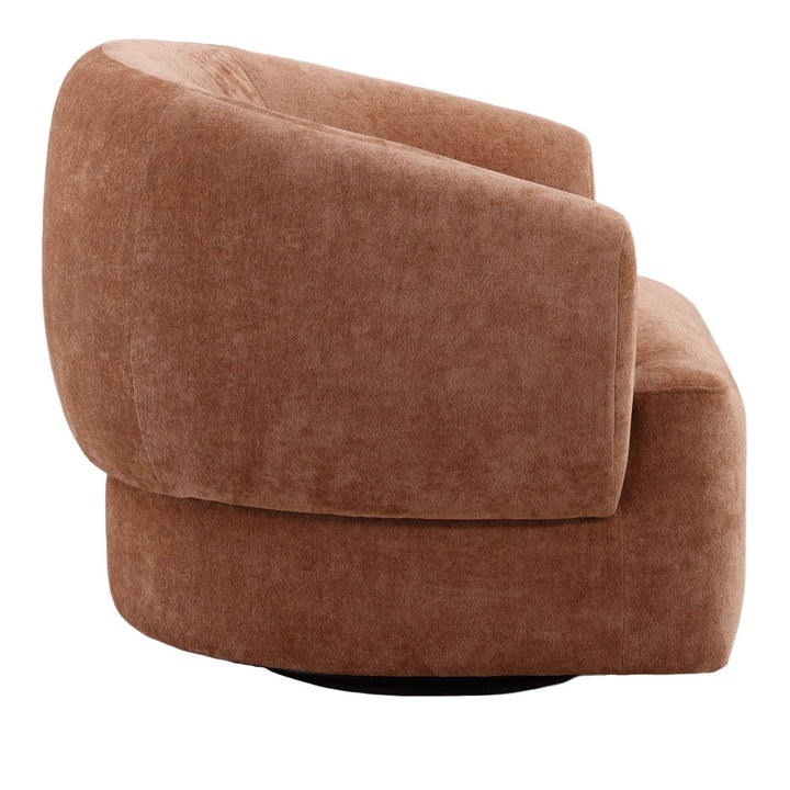 Belline Chenille Swivel Chair, Rose, profile view