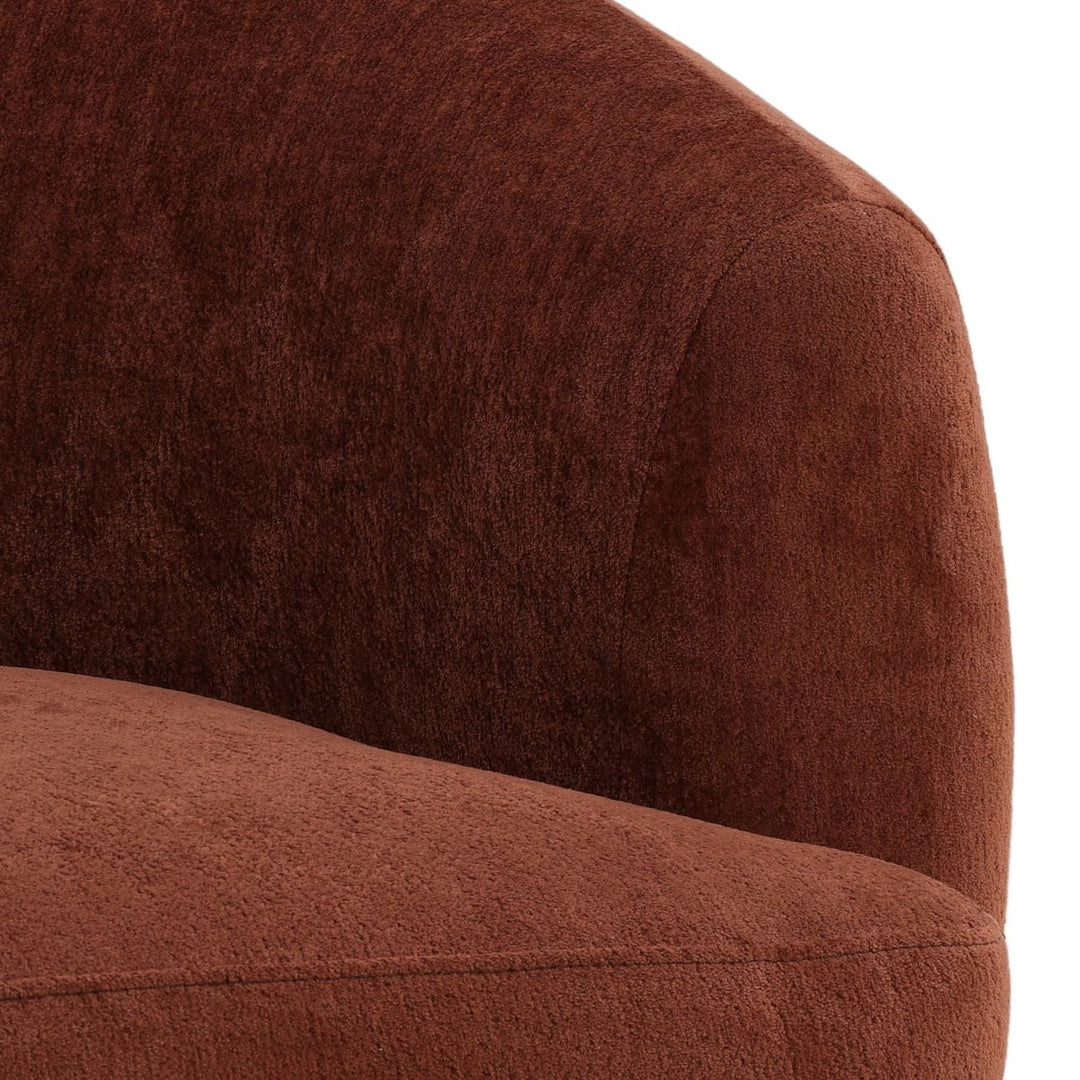 Belline Chenille Swivel Chair, Rust, detail 2 view