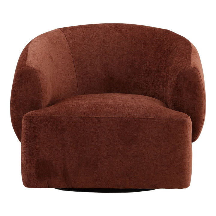 Belline Chenille Swivel Chair, Rust, front view