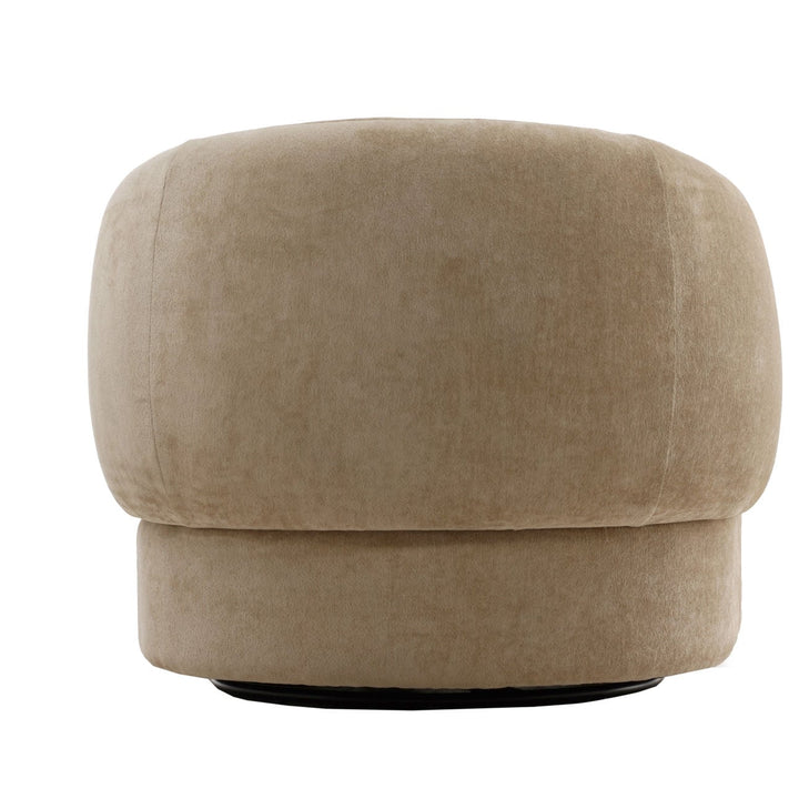 Belline Chenille Swivel Chair, Sand, back view