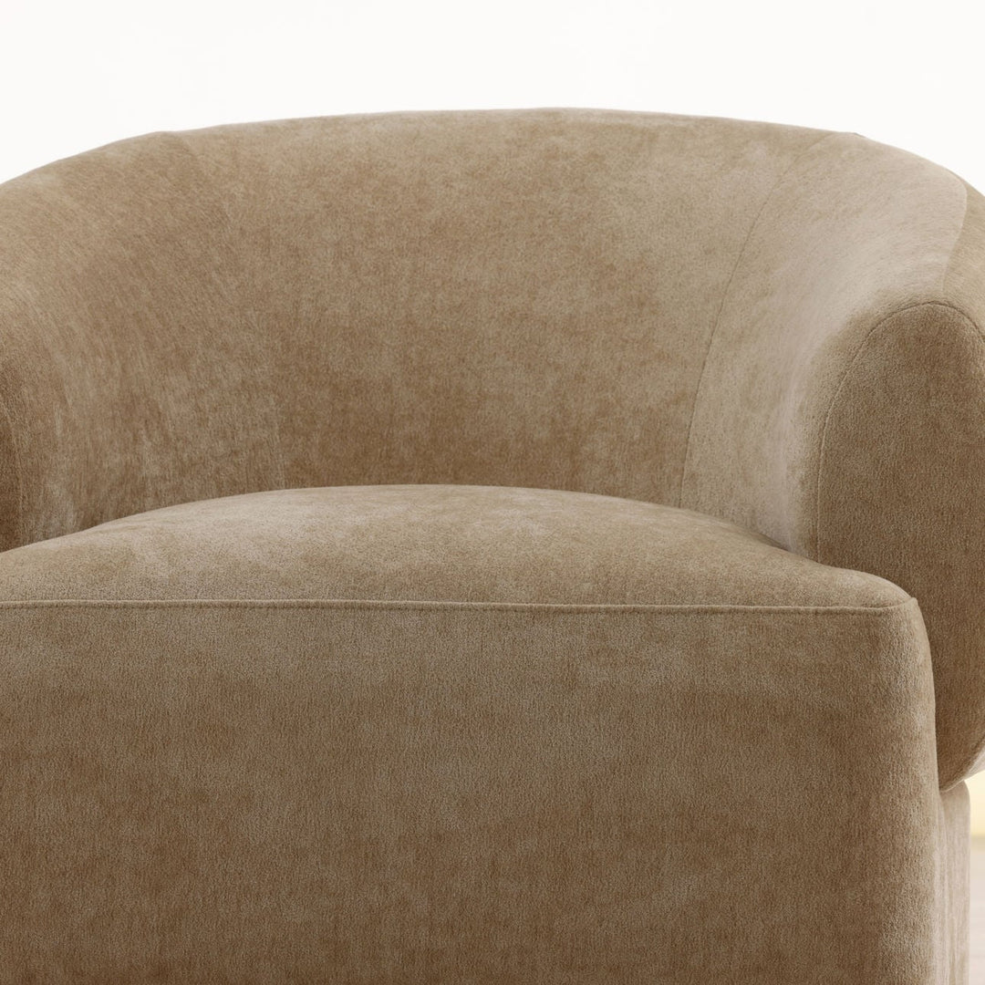 Belline Chenille Swivel Chair, Sand, detail 1 view