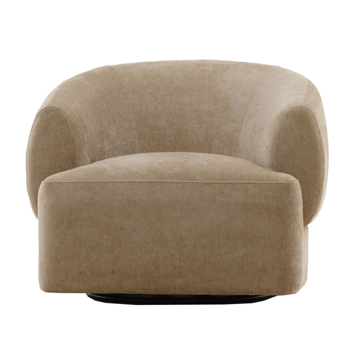 Belline Chenille Swivel Chair, Sand, front view
