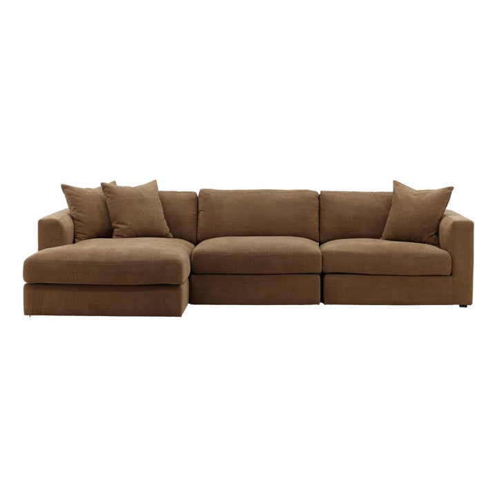 Eralen Chaise Sectional, Coco · Left Side Chaise, three-quarter studio view