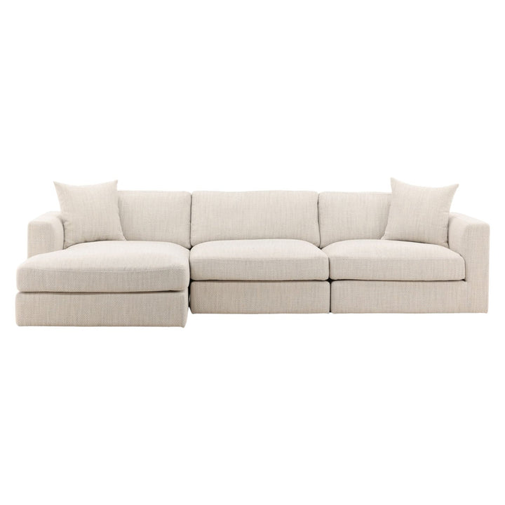Eralen Chaise Sectional, Taupe · Left Side Chaise, three-quarter studio view