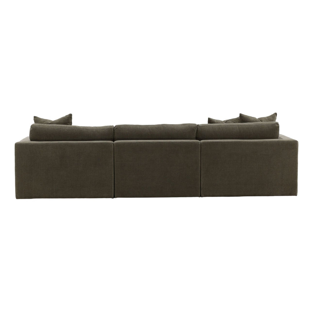 Eralen Chaise Sectional, Olive · Right Side Chaise, back view