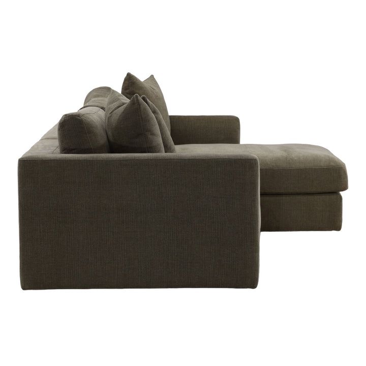 Eralen Chaise Sectional, Olive · Right Side Chaise, profile view