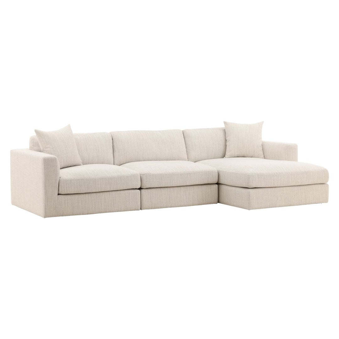 Eralen Chaise Sectional, Taupe · Right Side Chaise, three-quarter studio view