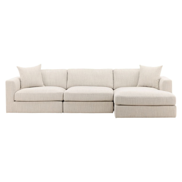 Eralen Chaise Sectional, Taupe · Right Side Chaise, front view